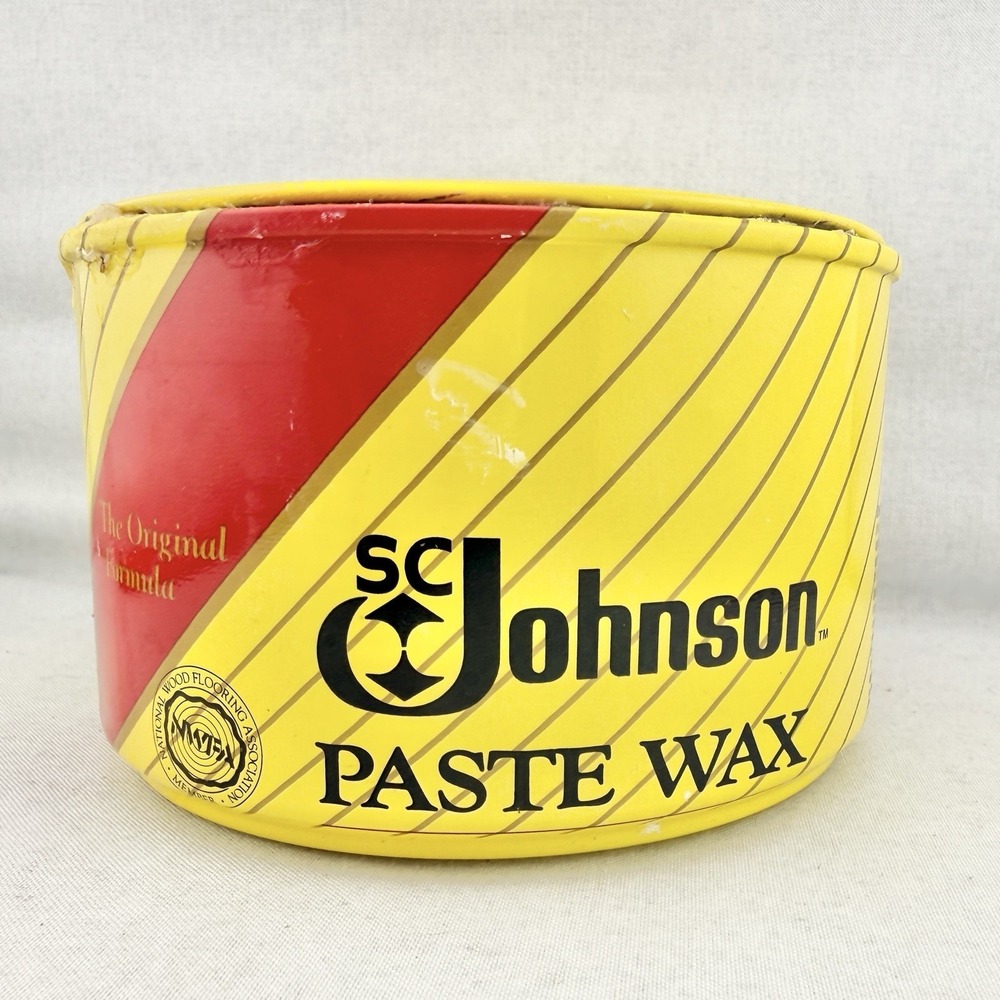 SC Johnson Paste Wax 16 Oz Tin Original Formula 1988 70%+ Full